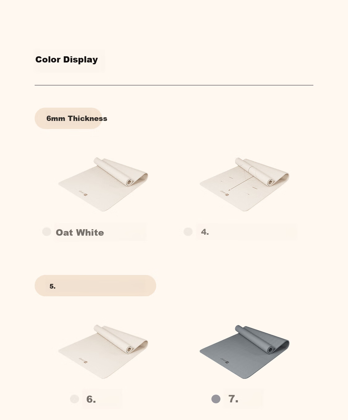 Keep Antibacterial Yoga Mat for Women Home Fitness Mat Shock Absorption Silent Extra Large Extra Wide Thickened 9mm Oat White 6
