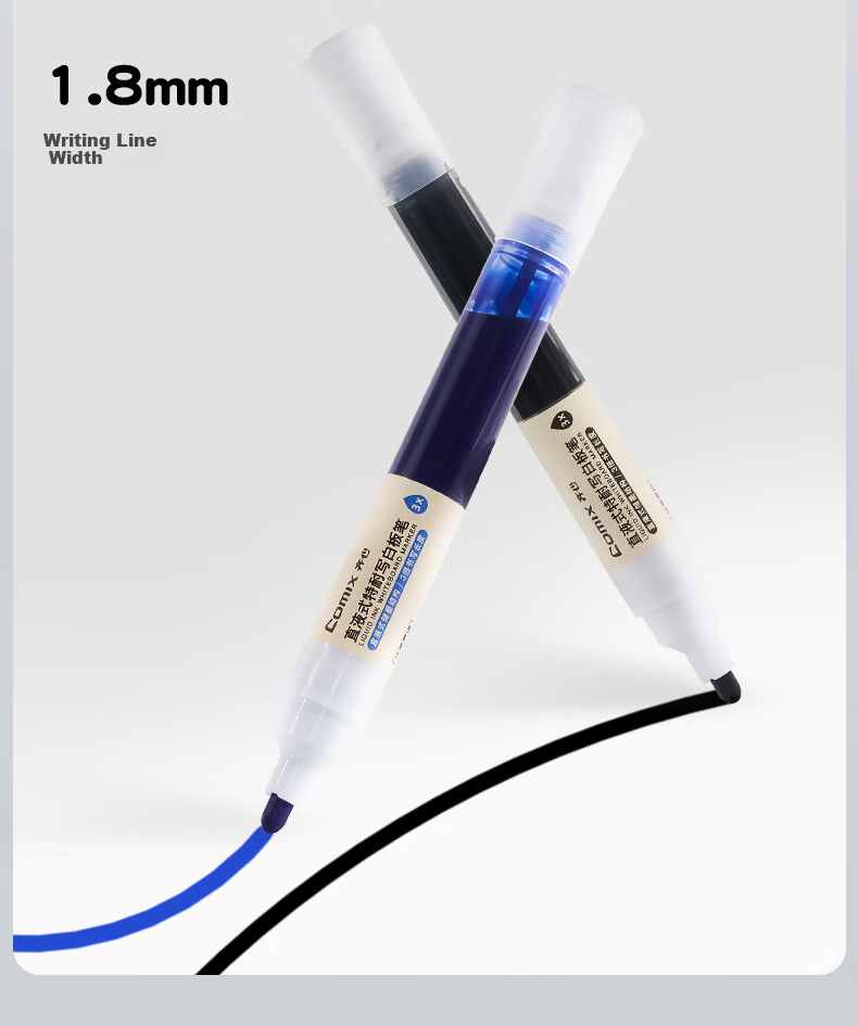 Comix Durable Liquid Ink Whiteboard Marker 1.8mm Erasable Non-Smudge Office Meeting Parent-Child Teaching Colored Whiteboard Markers 3-Color Assorted 4pcs/Box Stationery EW716 4