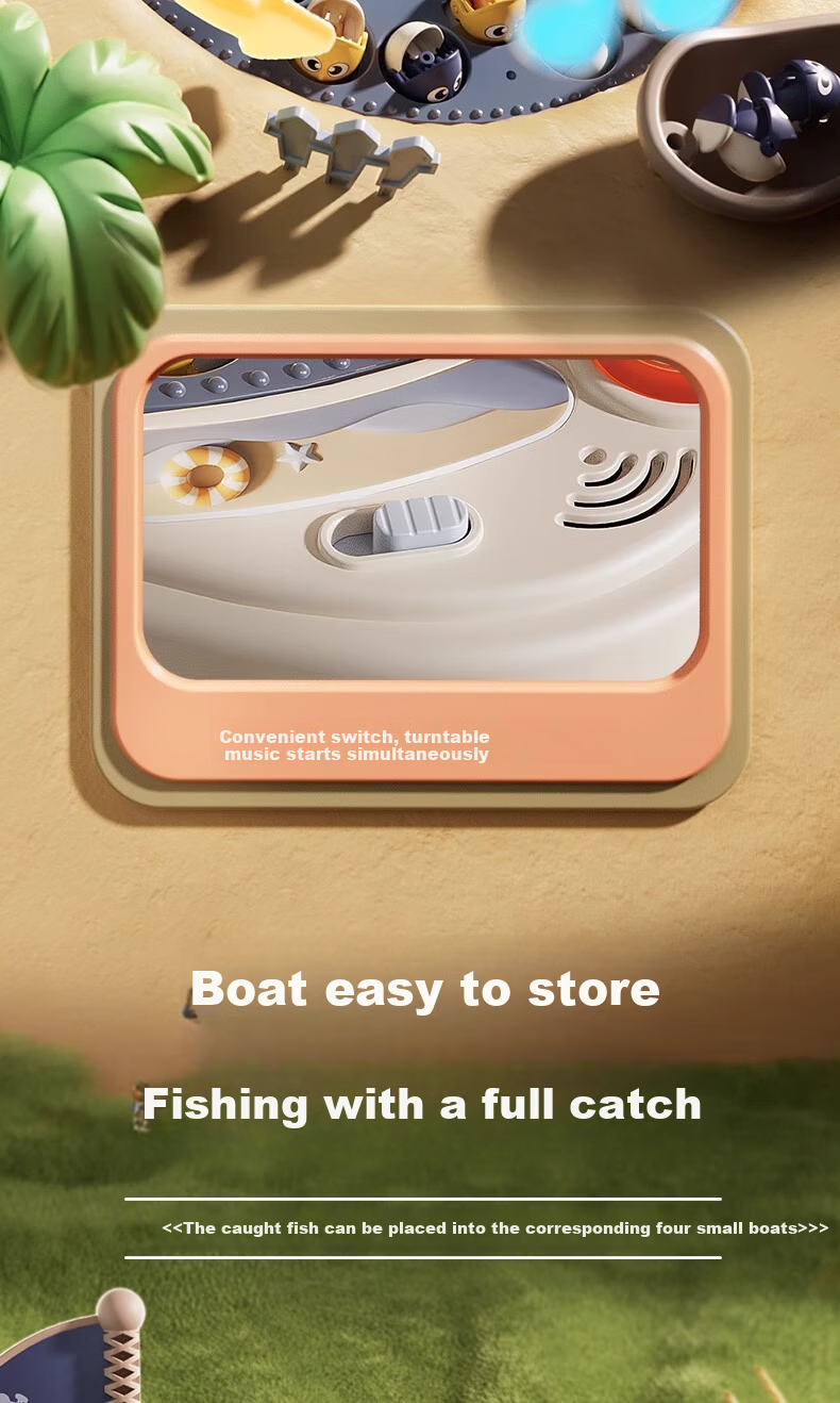 Taodudu Children's Day Electric Magnetic Fishing Game Toy for Kids Ages 3-6, Magnetic Fishing Board for Boys and Girls 5