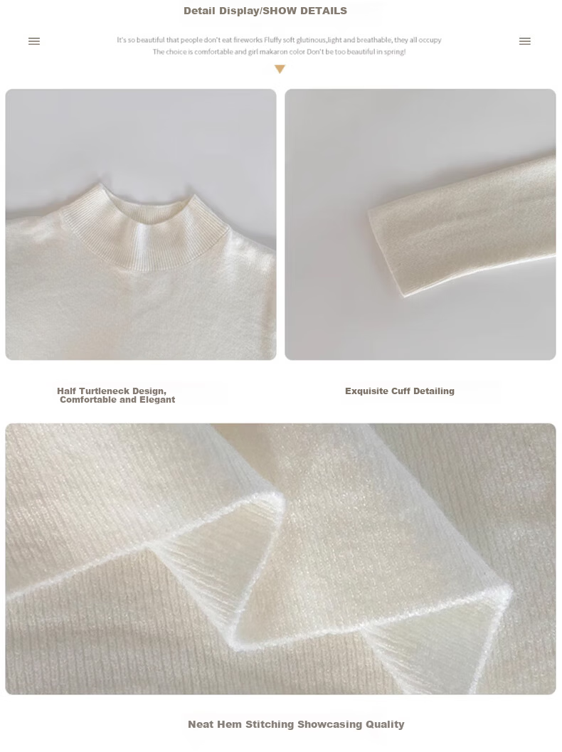 LangSha Knitted Base Layer for Women, Fall/Winter 2025 New Half Turtleneck Thickened Chanel-Style Inner Sweater, Warm Base Layer Top 11