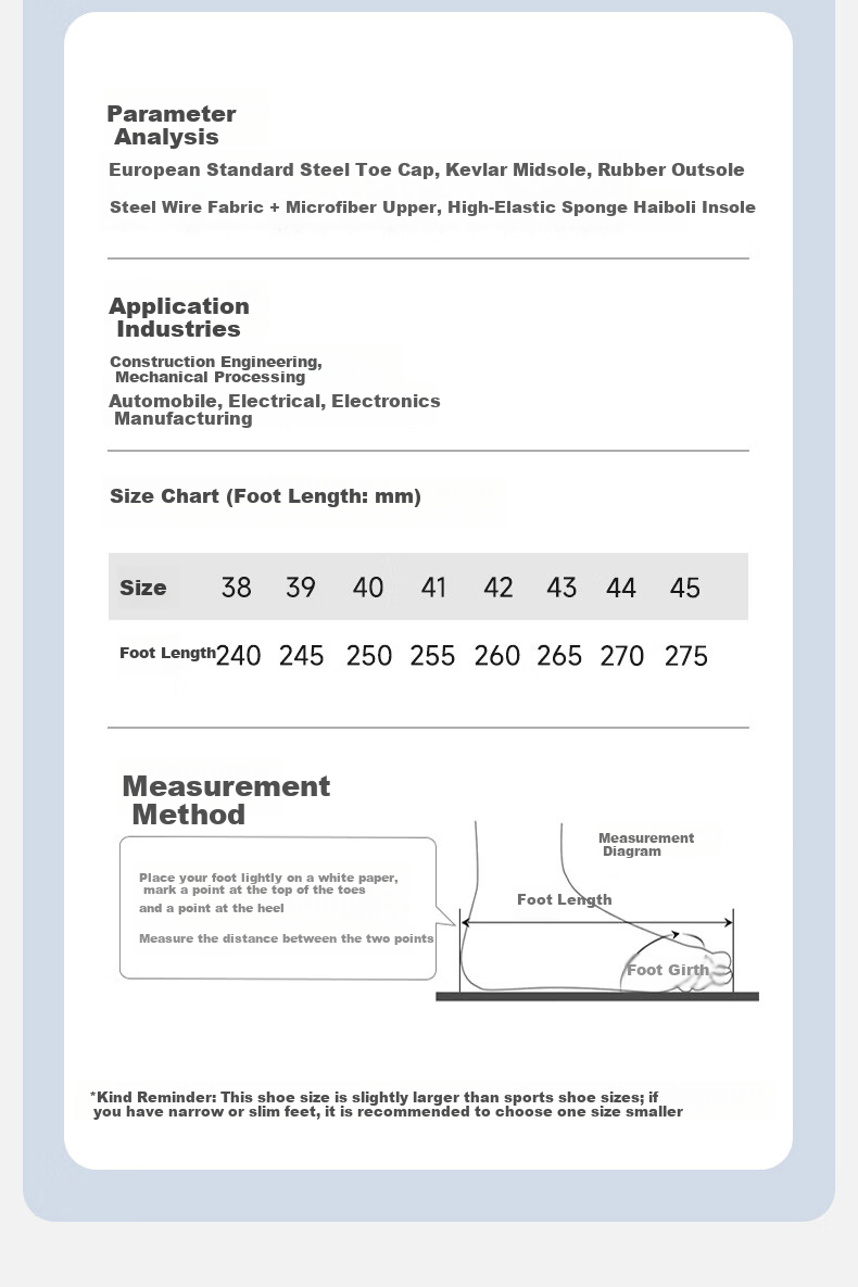 BlueOwl Shield Men's Summer Breathable Ultra-Light Anti-Slip Anti-Smash Steel Toe Anti-Puncture Safety Work Shoes D226-1 Size 41 13