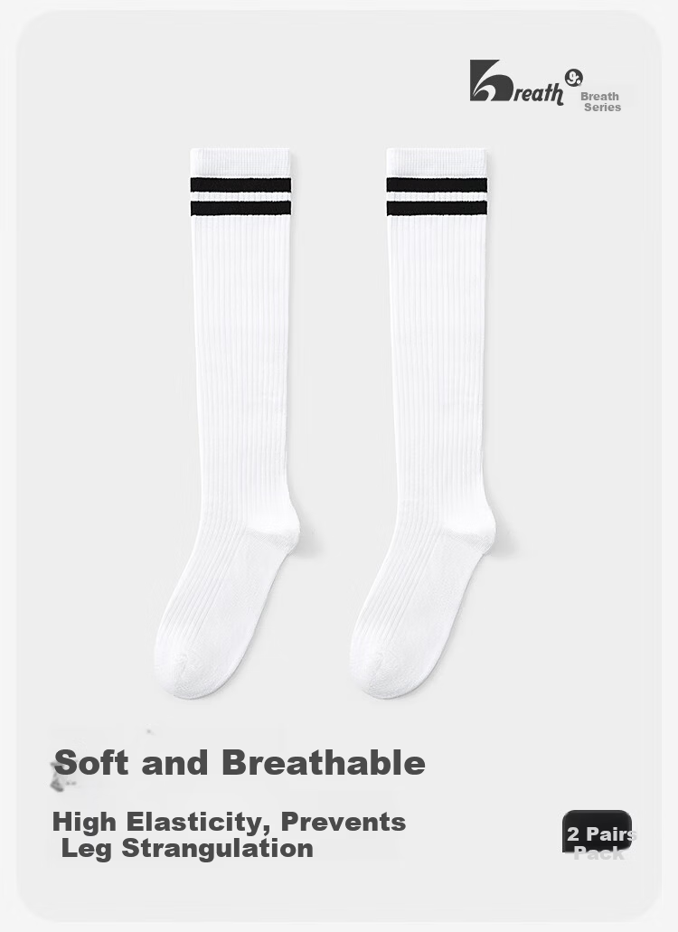 Jiusuiban Kids Girls Moisture-Wicking Long Calf Socks Cotton Sports School Socks for Older Children 1