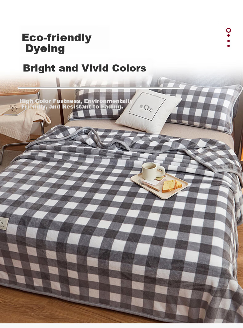 Aiwei Thick Plush Sofa Blanket Fleece Throw Bedspread Plush Quilt Cover Nap Blanket 150x200cm Gray Large Check 5