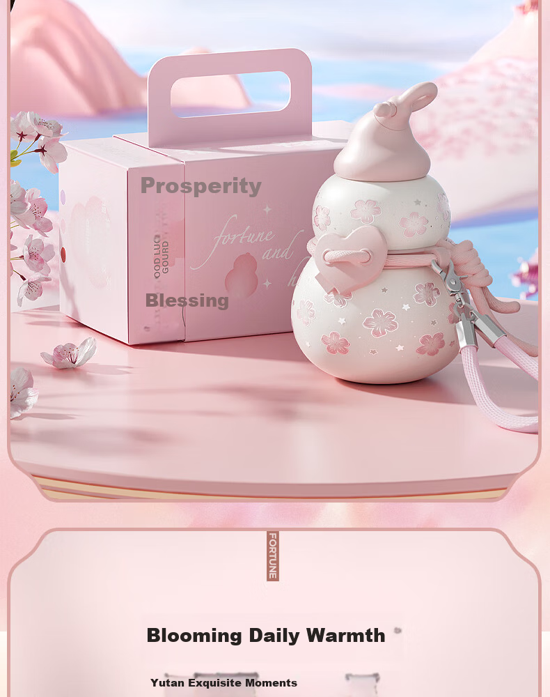 Sidomi Insulated Water Bottle for Women Gourd Shape Double Drinking 316 Stainless Steel High-Value Practical 520 Valentine's Day Birthday Gift 2