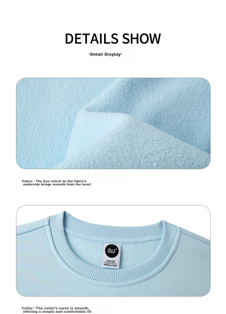 361° Kids Hoodie Autumn Winter 25 Fleece Lined Pullover Sweatshirt for Boys and Girls Ages 3-14 Blue 170 62