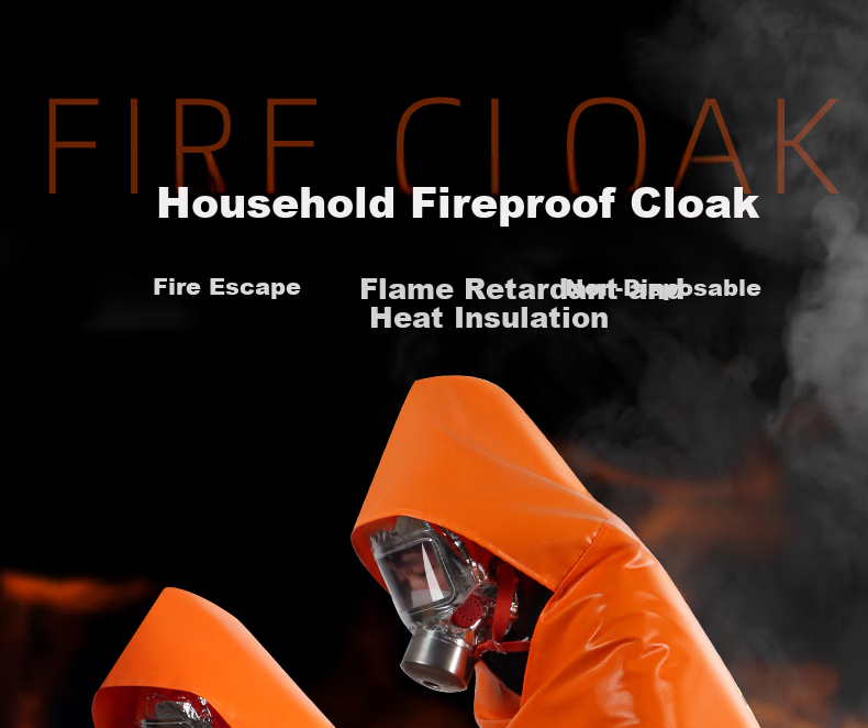 ZHONG JIA WO AN Fireproof Cloak Household Fire Escape Fire Blanket Kitchen High-Temperature Resistant Silicone Fire Extinguishing Blanket Emergency Escape Equipment 2