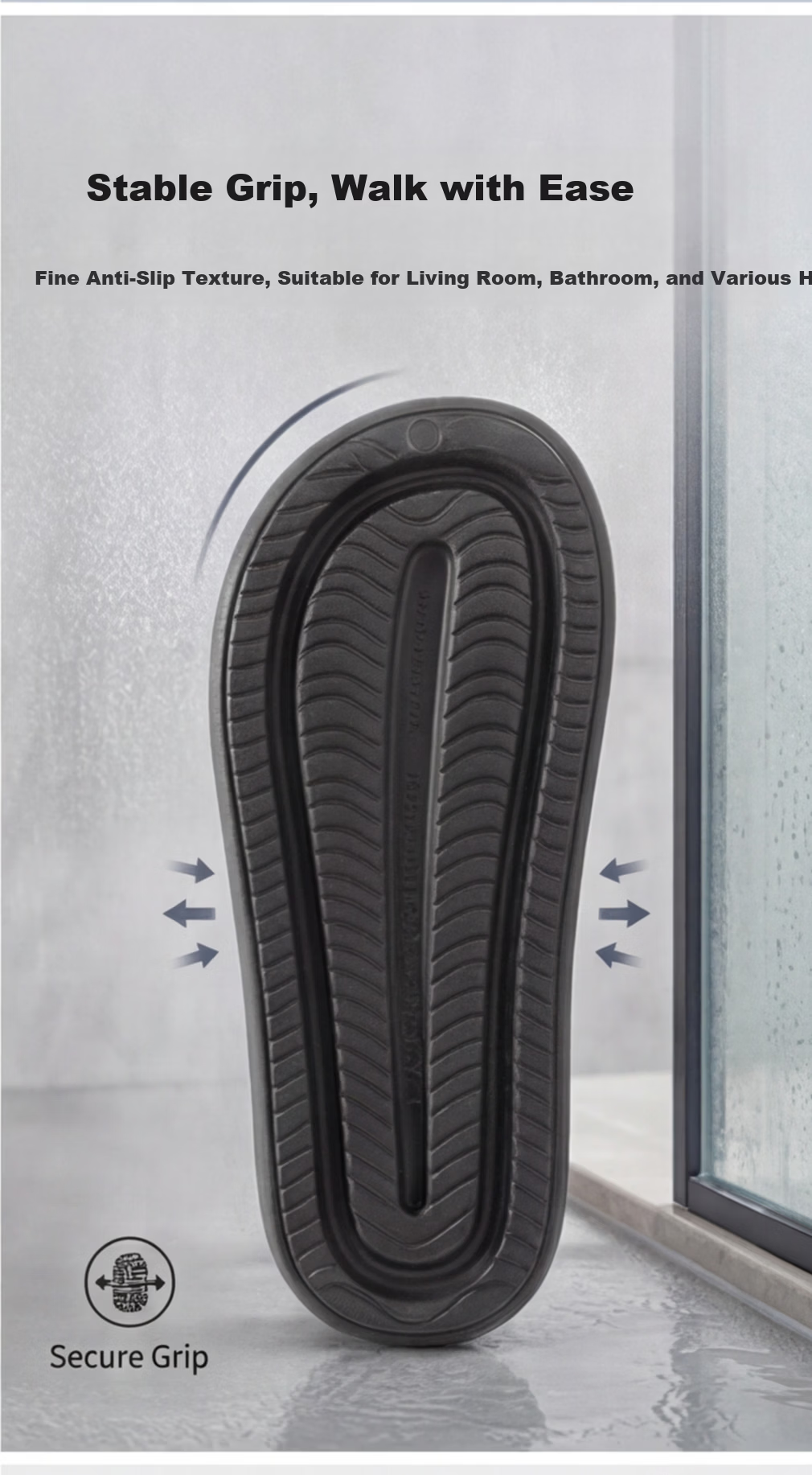 Bigga Plus Size Men's Extra Large Indoor Home Bathroom Shower Non-Slip EVA Oversized Summer Slippers Navy Blue 44-45 6
