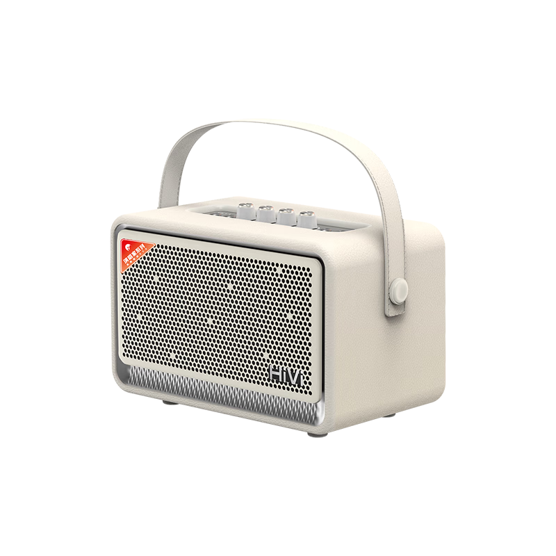 HiVi High-Quality Retro Bluetooth Portable Speaker Desktop Audio Home Indoor Karaoke Outdoor Speaker with Microphone All-in-One TQ55 White 520 Birthday Gift
