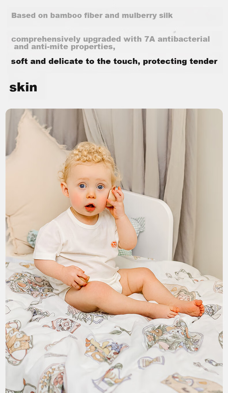 EMXEE Baby Summer Cool Quilt, Children's Blanket for All Seasons, Gauze Blanket for Newborns, Air Conditioning Quilt, Kindergarten Blanket, 120*140cm 8