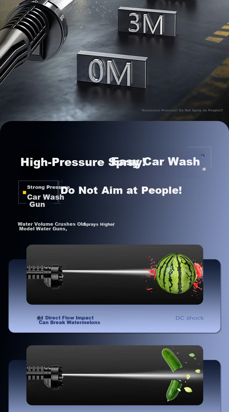 Quiet Bear Wireless Car Washer Lithium Battery High-Pressure Water Gun Household Small Multifunctional Rechargeable Electric Car Cleaning Machine 8