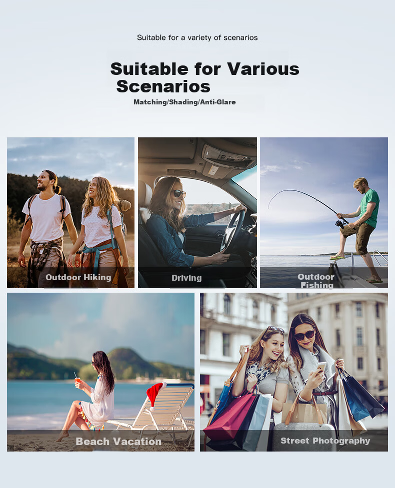 CAXMAN Clip-On Polarized Prescription Sunglasses for Men and Women, Lightweight Square Driving Glasses, UV Protection and Sunshade 9