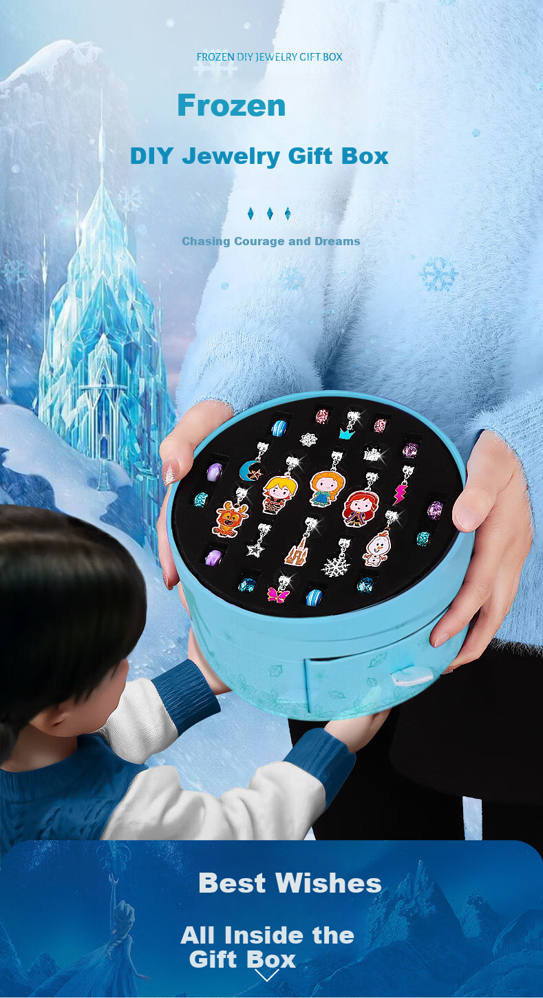 Disney Frozen Elsa DIY Landscape Dress-Up Gift Box Hair Clip Hair Accessories Bead Set for Girls Ages 3-9 Birthday Present 4