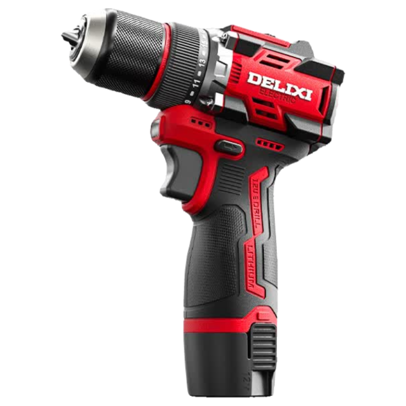Delixi Electric Brushless Lithium Cordless Drill 12V Household Electric Screwdriver Multifunctional Power Drill Toolbox