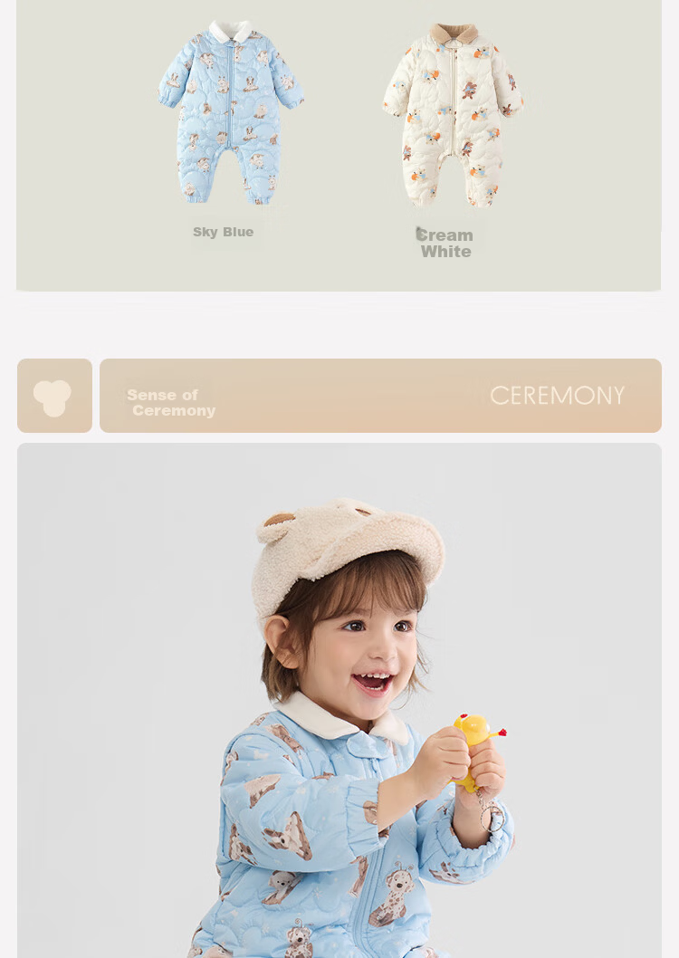 BALABALA Baby Winter Fleece Lined Thickened Romper Jumpsuit for Boys and Girls Toddler Infant Kids 6