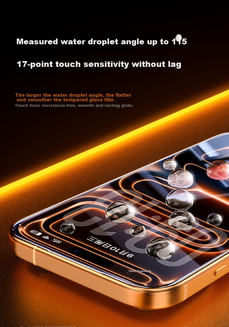 Pisen Tempered Glass Screen Protector for iPhone 17 Pro, HD Anti-Fingerprint, Dust-Free, Full Coverage, Shockproof, 2-Pack 9