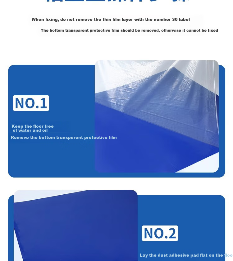 Haosikepu Blue Adhesive Dust Mat 60x90cm 300 Sheets Peelable Shoe Sole Dust Removal Mat for Cleanroom Laboratory Workshop Dust Purification Floor Mat 8