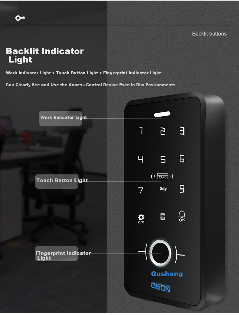 GS GSON Office Fingerprint Access Control All-in-One Card Password Smart Electronic Access Control Standard Host 11