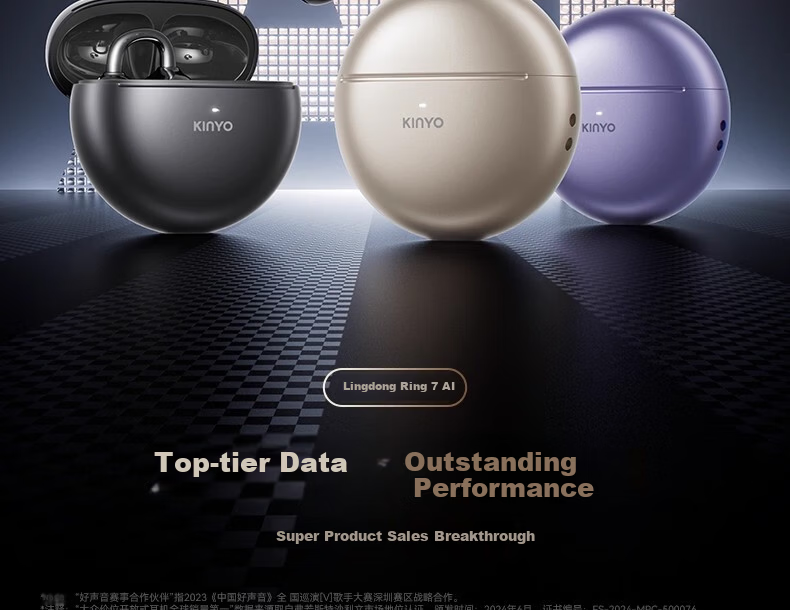 KINYO Bluetooth Earphones 2025 New Bone Conduction Clip-On AI Translation Wireless Sports Running i7 4