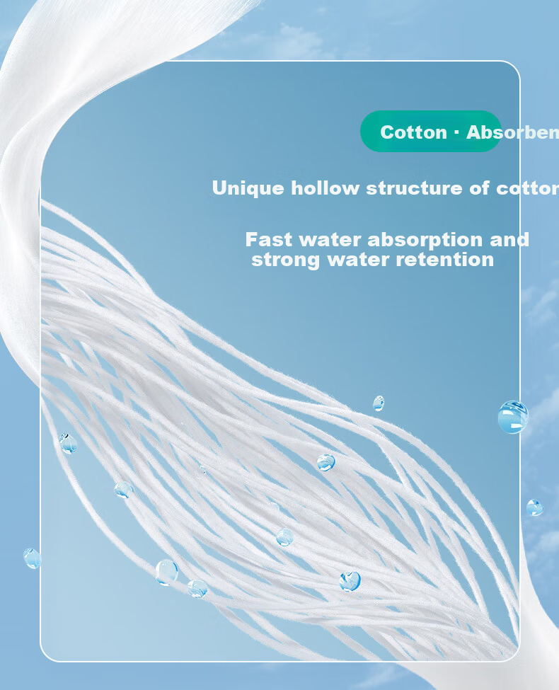 PurCotton Era [Sun Yingsha Edition] Facial Cleansing Wipes 100 Sheets*1 Pack 100% Cotton Soft Disposable Towels 20*20CM 6