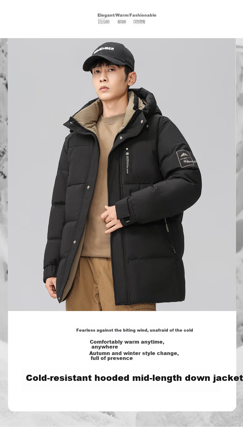 YAYA Couple's Winter Warm Hooded Down Jacket Unisex Fashion Puffer Coat 2