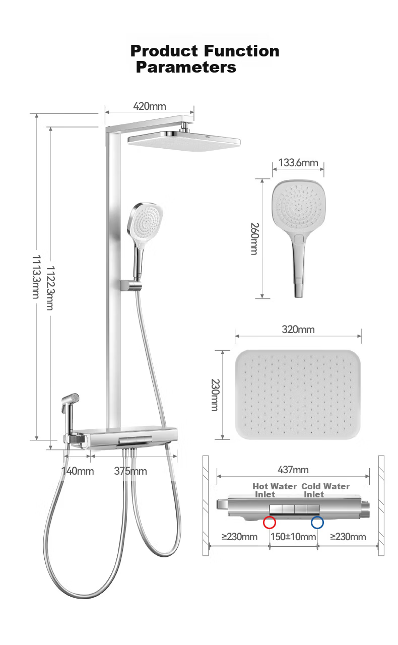 ARROW HarmonyOS Smart Thermostatic Shower Head HM-S01ZCP-GGW 12