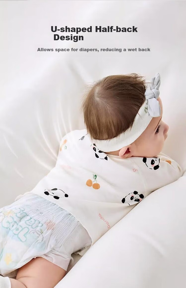 Aibaoshi Baby Clothes Spring And Autumn Pure Cotton Newborn Half-Back Shirt, Infant Monk Outfit 2-Piece Set White + Pink Size 52 T193 2