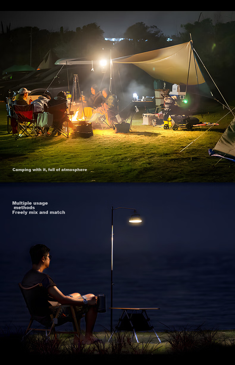 Tianhuo High-Power Outdoor Multifunctional Camping Light LED Portable Rechargeable Night Market Stall Worksite Lamp 12
