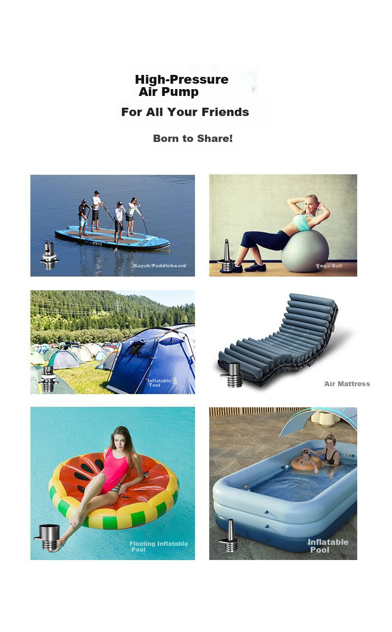 Jiweixi High-Pressure Electric Air Pump for SUP Paddle Board Camping Surfboard Kayak Inflatable Boat Raft 5