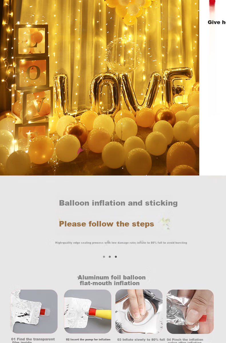 Abaoli Balloon Table Stand, Floor-Standing Column, Confession Display, Proposal Decoration, Wedding Room Setup, Wedding Supplies Including Lights 6