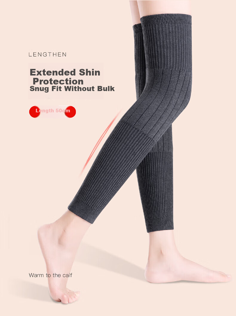 PROPARD Cashmere Knee Warmers Arthritis Cold Leg Protection Long Tube Leg Sleeves for Men and Women Elderly Autumn Winter 8