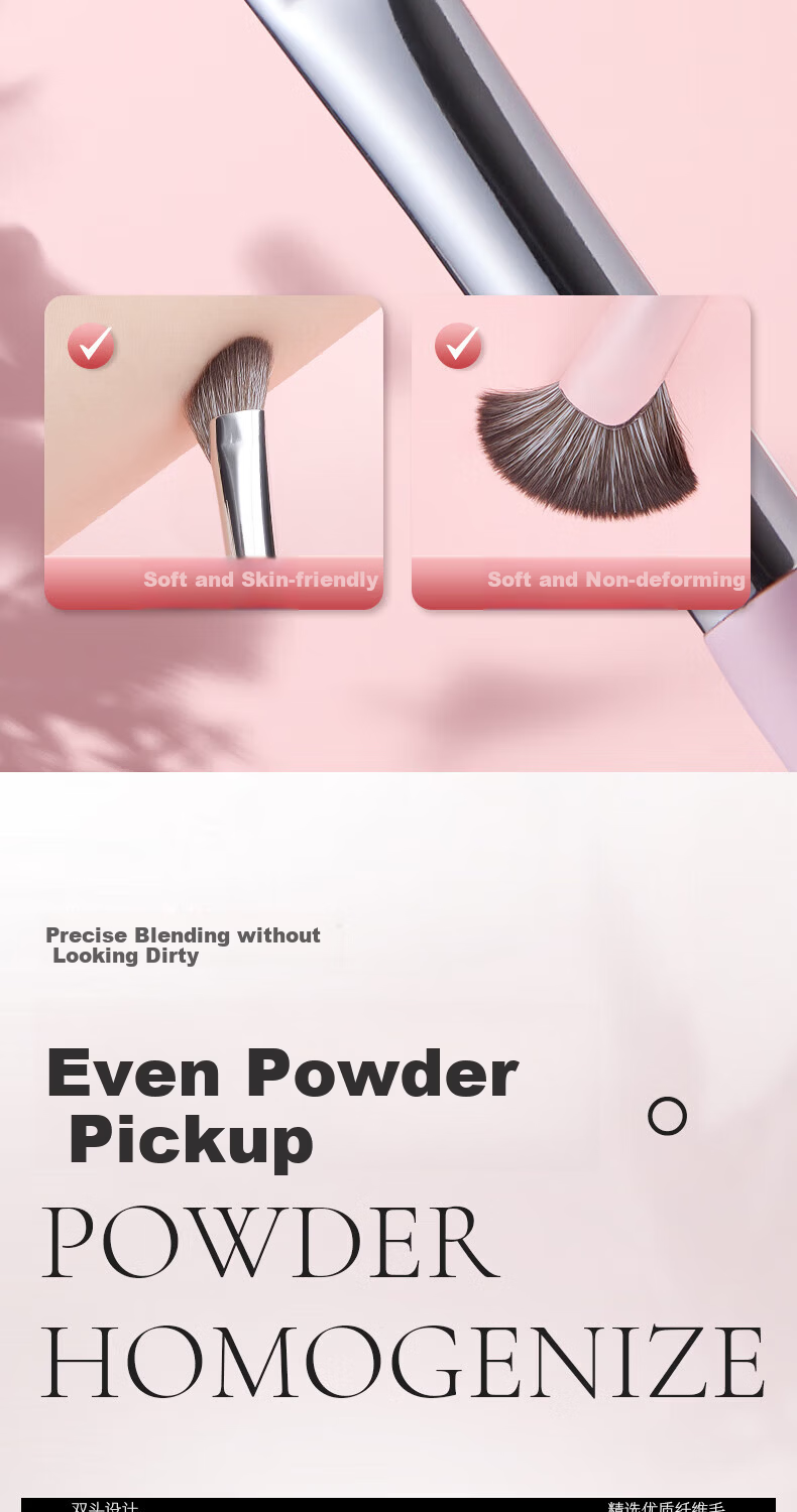 Litchi Double-Ended Contour Concealer Eye Shadow Blending Face Shaping Makeup Brush 1 Piece 9