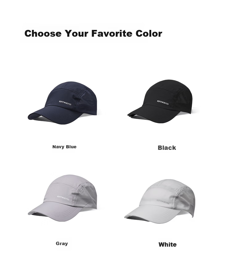 Seven Wolves Men's Baseball Cap Casual Versatile Sun Hat Quick-Dry Adjustable Large Size Breathable Duckbill Cap 17