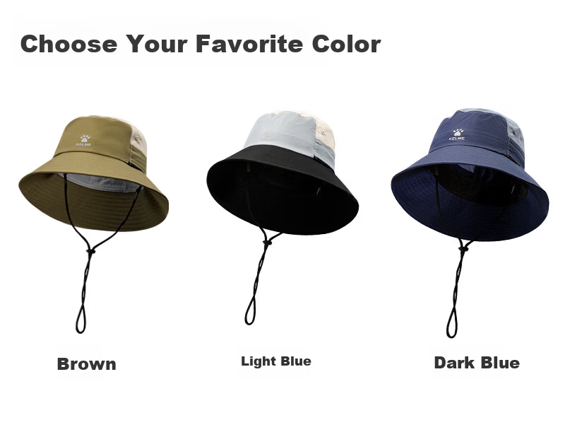 KELME Summer Sun Protection Bucket Hat Unisex Large Head Size Wide Brim Sunshade Sports Cap 10