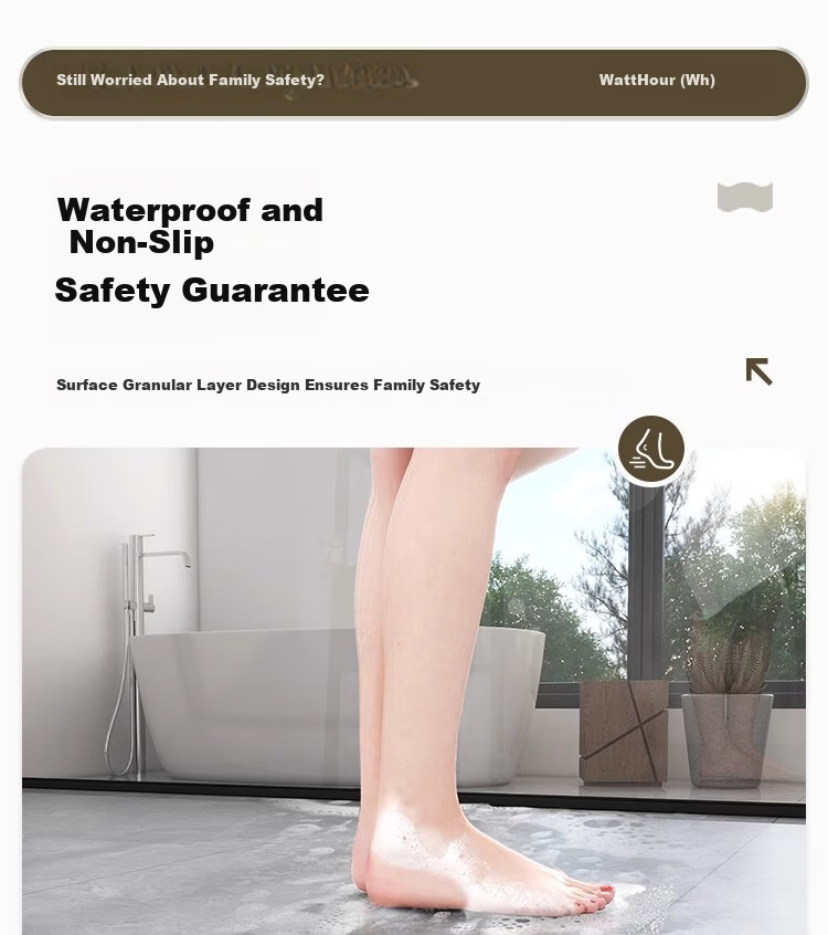 Washi PVC Self-Adhesive Waterproof Wear-Resistant Thickened Floor Sticker Frost Gray 1sqm 2pcs (80*80cm) 11