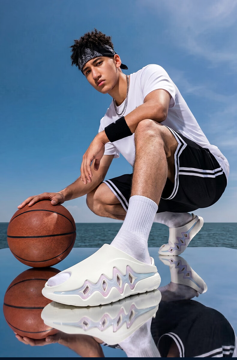 Zhunzhe Shark 3 Sports Slippers Men's Summer Outdoor Basketball Sandals Women's Thick Sole Soft Size 44 8