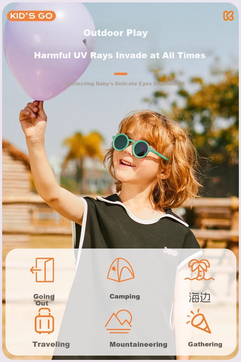 Kigo 2025 Kids Polarized Sunglasses Baby Fashion Sun Protection Glasses Baby Pink 0-2 Years 6