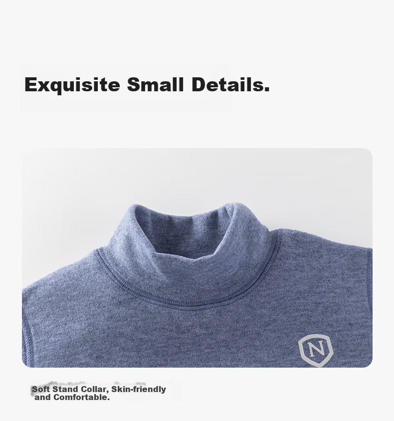 NUBIWU Kids Thermal Underwear Girls Thickened Autumn Winter Top Boys Fleece Lined Base Layer Autumn Shirt Large Kids Clothing 22