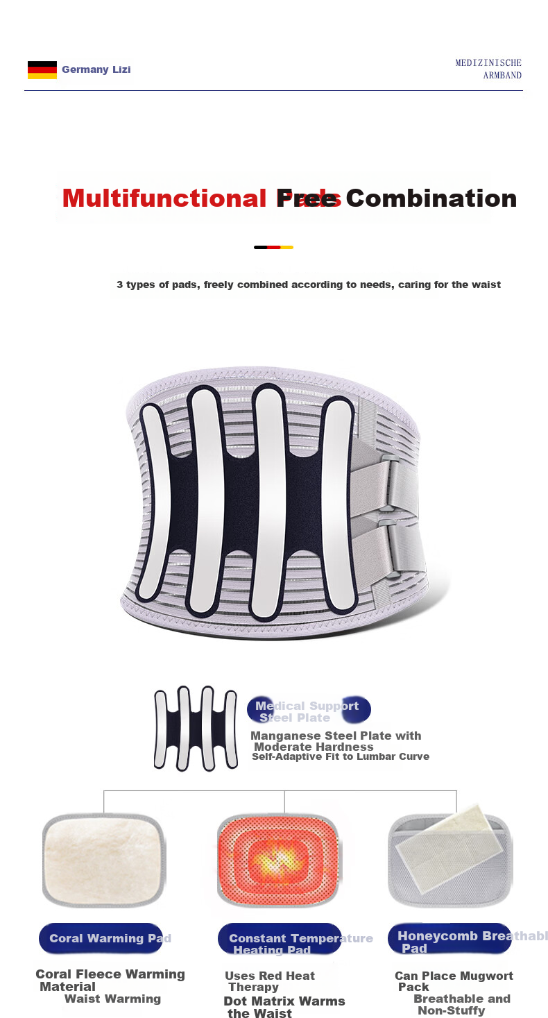 Lizi Medical Grade Lumbar Support Belt for Waist, Lumbar Muscle Strain, Lumbar Disc Herniation, Unisex, Size L 14