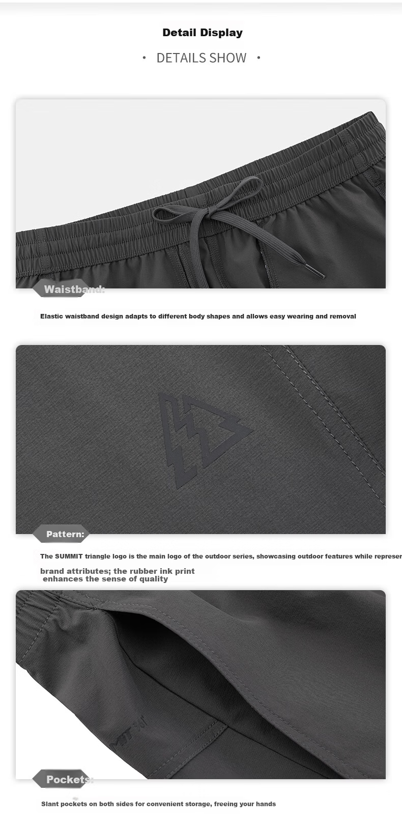 361° Men's Spring Summer Sun Protection Cooling Sports Casual Outdoor Straight Leg Pants 652613702-4 27