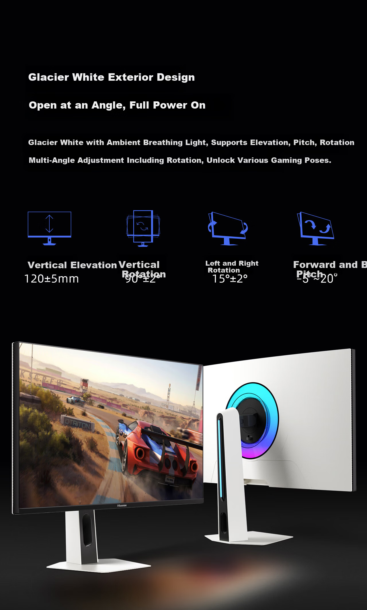 Hisense GX 27-inch 3A Original Picture Obsidian Screen 2304-Zone Glass-Based MiniLED XDR 2000nits 4K 160Hz Dual Mode 320Hz Gaming Monitor 27