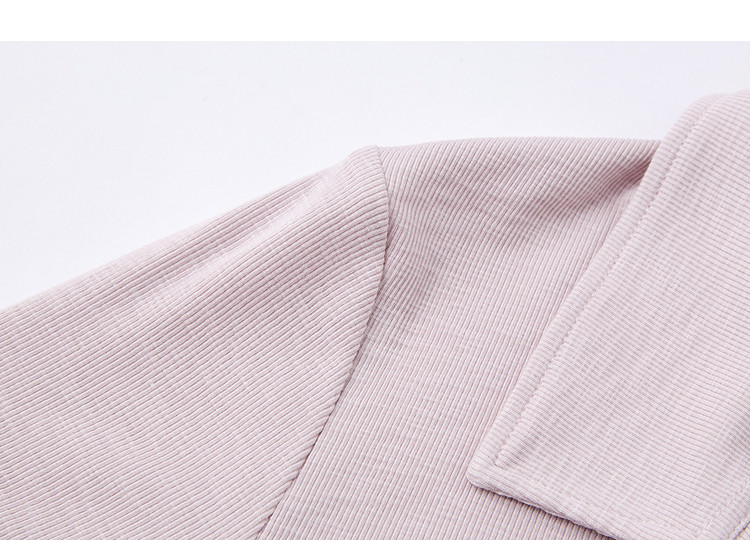 Demana [Comfort Cloud Cotton] Summer Simple Style Lapel Elastic Side Seam Bow Embroidery Slim Fit T-Shirt for Petite Women 12