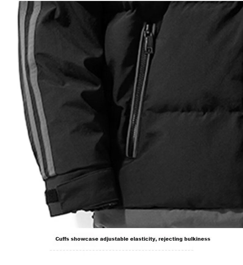 Warrior Cotton Jacket for Men with Hood, Thickened Warm Coat, Winter Fashion Brand Puffer Jacket, Casual Versatile Cotton Clothing for Me 11