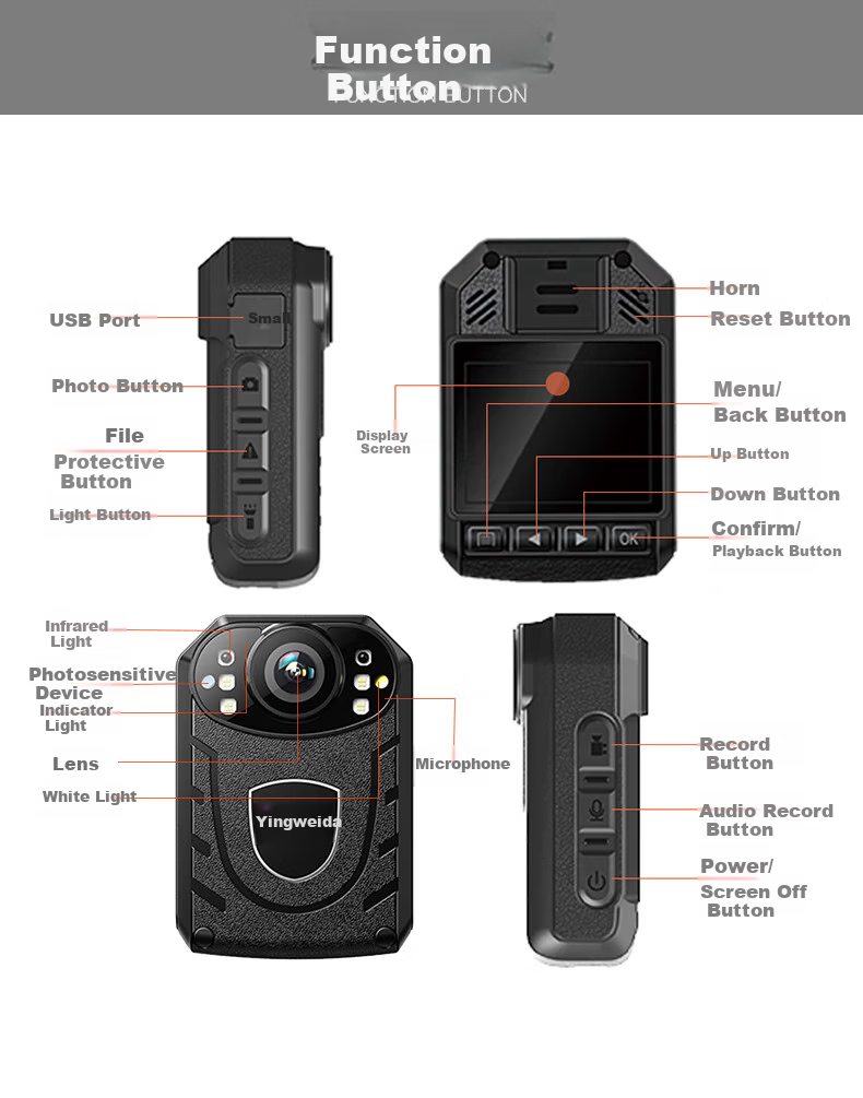 Yingweida DSJ-F7 Law Enforcement Recorder On-site Meeting Video Recorder HD Infrared Night Vision Camera 32G 11