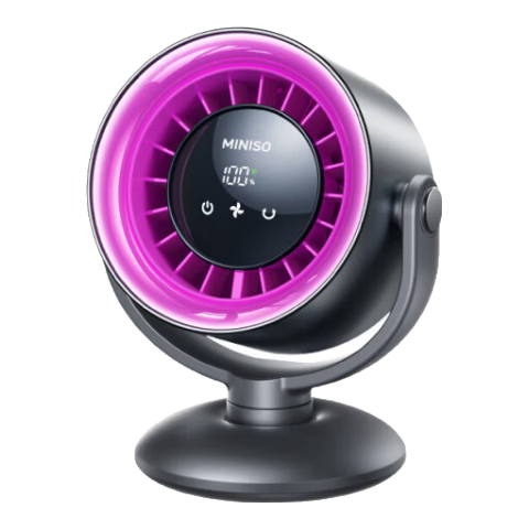 MINISO Desktop Fan, Small Quiet Fan with USB Charging Port, Oscillating, Long Battery Life, for Office, Bedroom, Student Dormitory, Cooling Air Circulation Fan, Tabletop Gaming Fa