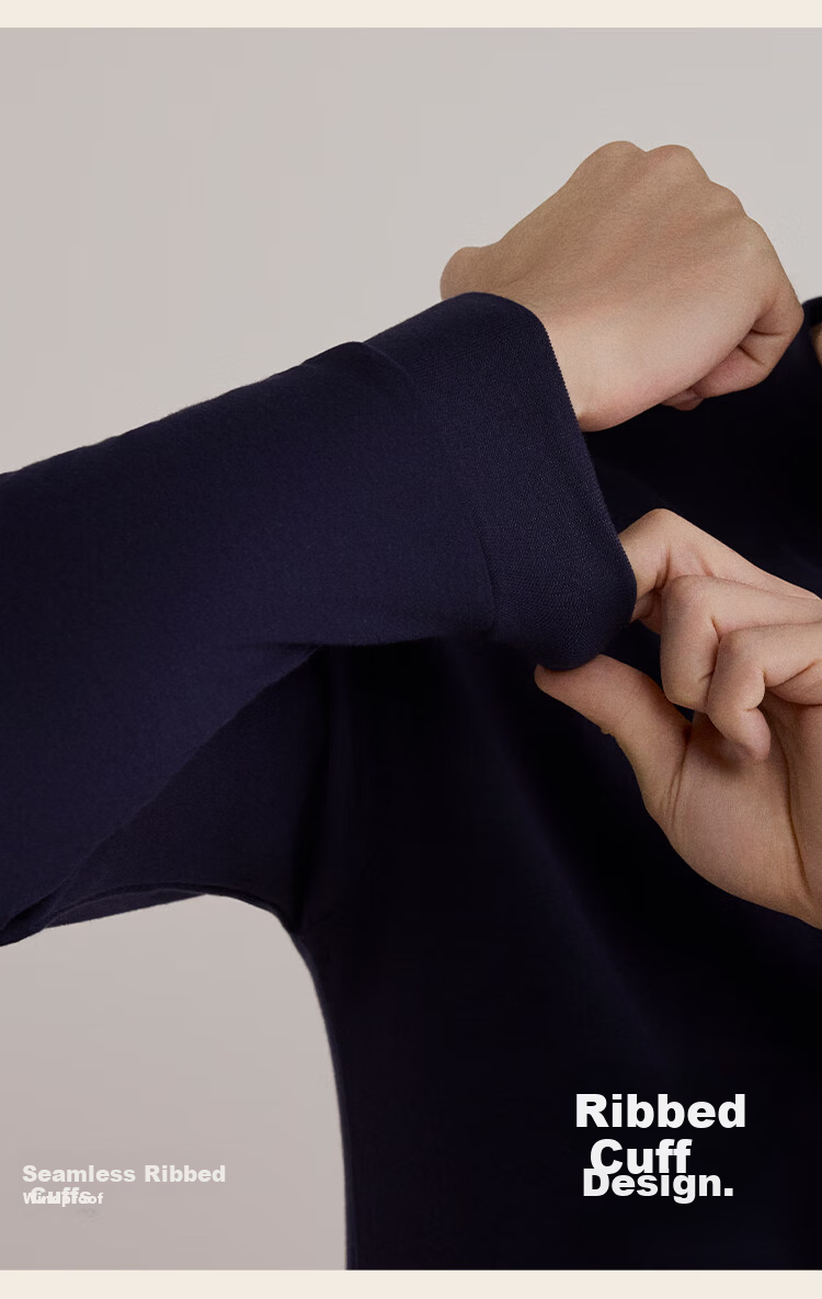 HLA Men’s Autumn Cotton Thermal Underwear Set 210g 10A Antibacterial Mite-Resistant Anti-Static Thin Warm Cotton Shirt and Pants 24