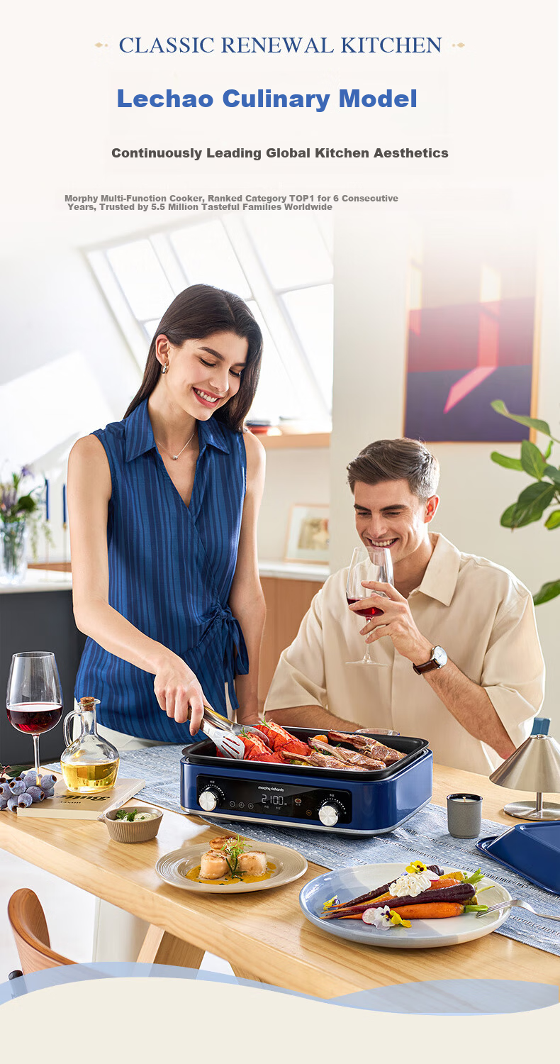 Morphyrichards 4th Generation Multi-Functional 6L Electric Hot Pot Steamer Cooker MR9288 Red 6