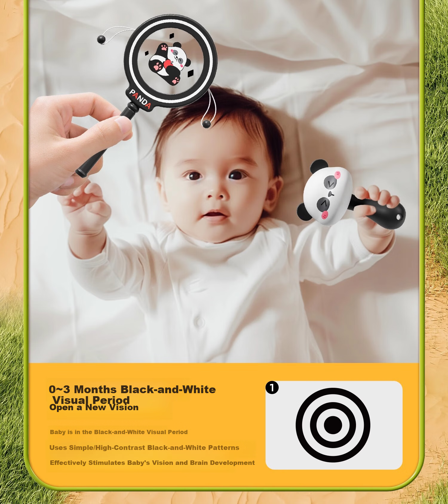 Taodudu Children's Day Gift Newborn Gift Box Panda Rattle Baby Toy Baby Rattle 0-6-12 Months 7