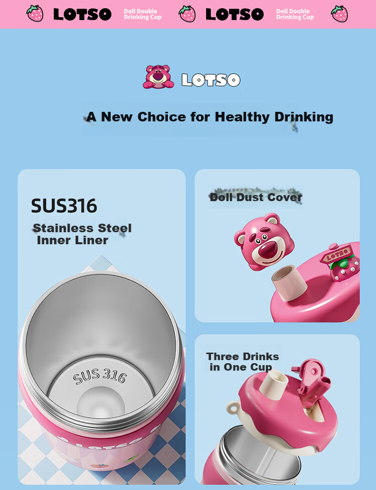 Disney Insulated Straw Water Bottle for Women 316 Stainless Steel High-Quality Student Kids Portable 520mL Mickey 2