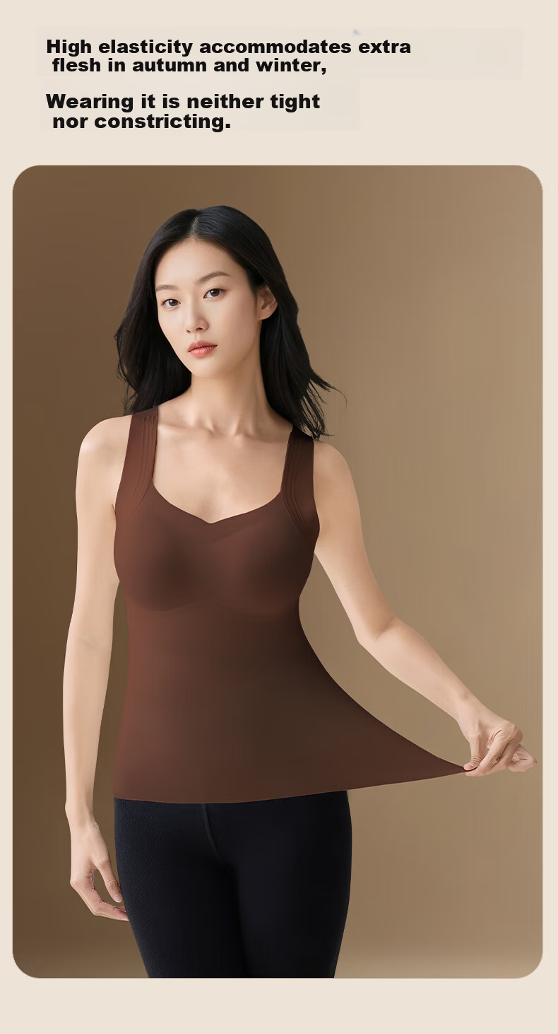 Herbal Original Velvet Warm Vest for Women with Chest Pad Thermal Base Layer High Elasticity Undershirt 2025 Autumn Winter New Edition 28