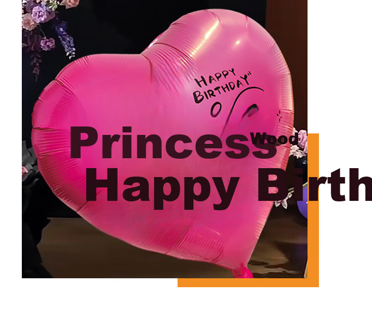 Gongxun Big Love Heart Princess Happy Birthday Balloon Party Decoration Scene Setup Atmosphere Photo Heart-Shaped Confession Rose Red 8